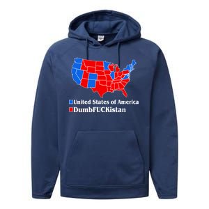 Democratic United States of America Vs. Dumfuckistan Resistance Resist Anti Trump Performance Fleece Hoodie