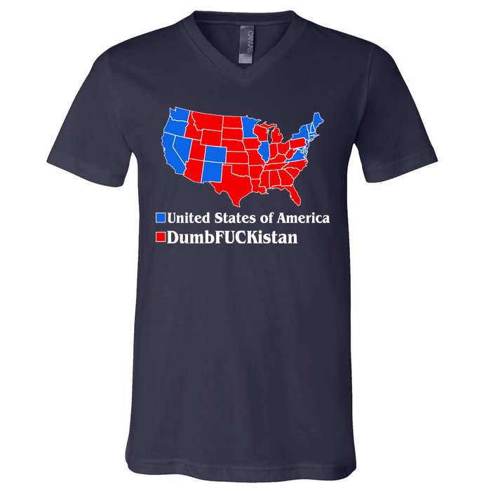 Democratic United States of America Vs. Dumfuckistan Resistance Resist Anti Trump V-Neck T-Shirt