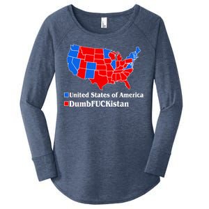 Democratic United States of America Vs. Dumfuckistan Resistance Resist Anti Trump Women's Perfect Tri Tunic Long Sleeve Shirt