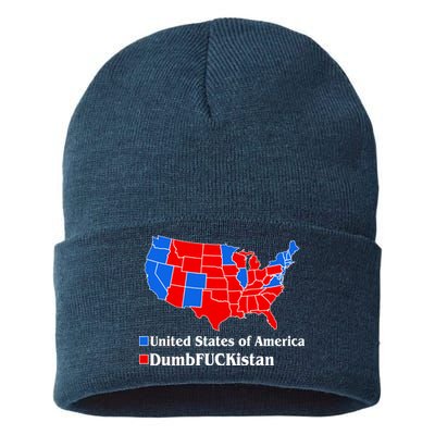 Democratic United States of America Vs. Dumfuckistan Resistance Resist Anti Trump Sustainable Knit Beanie