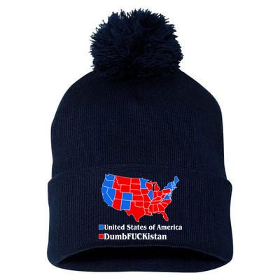 Democratic United States of America Vs. Dumfuckistan Resistance Resist Anti Trump Pom Pom 12in Knit Beanie