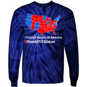 Democratic United States of America Vs. Dumfuckistan Resistance Resist Anti Trump Tie-Dye Long Sleeve Shirt