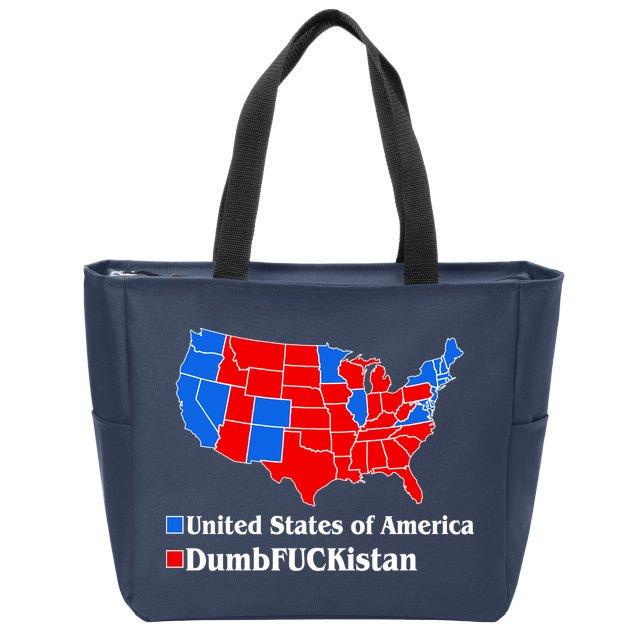 Democratic United States of America Vs. Dumfuckistan Resistance Resist Anti Trump Zip Tote Bag