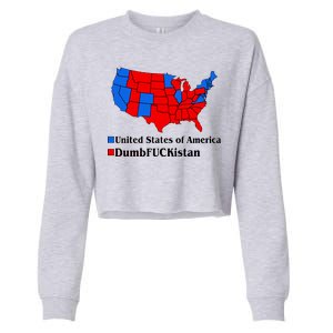 Democratic United States of America Vs. Dumfuckistan Resistance Resist Anti Trump Cropped Pullover Crew