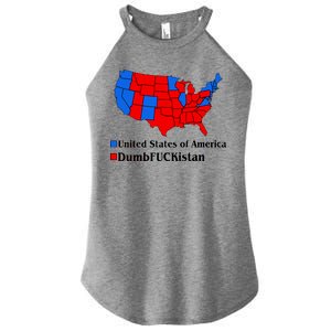 Democratic United States of America Vs. Dumfuckistan Resistance Resist Anti Trump Women's Perfect Tri Rocker Tank