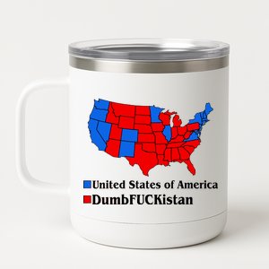 Democratic United States of America Vs. Dumfuckistan Resistance Resist Anti Trump 12 oz Stainless Steel Tumbler Cup