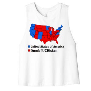 Democratic United States of America Vs. Dumfuckistan Resistance Resist Anti Trump Women's Racerback Cropped Tank