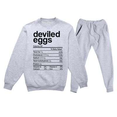 Deviled Eggs Nutrition Facts Premium Crewneck Sweatsuit Set