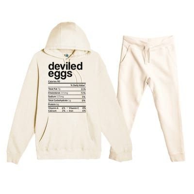 Deviled Eggs Nutrition Facts Premium Hooded Sweatsuit Set