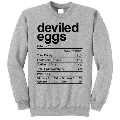 Deviled Eggs Nutrition Facts Tall Sweatshirt