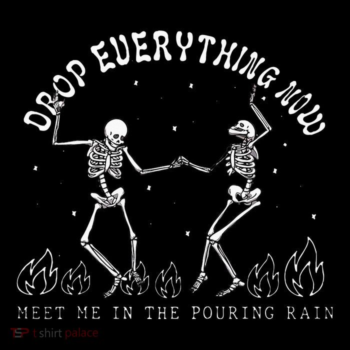 Drop Everything Now Meet Me In The Pouring Rain Skeleton Baby Bodysuit