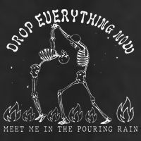 Drop Everything Now Meet Me In The Pouring Rain Skeleton 7 Panel Mesh Trucker Snapback Hat