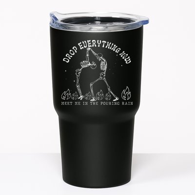 Drop Everything Now Meet Me In The Pouring Rain Skeleton Tumbler