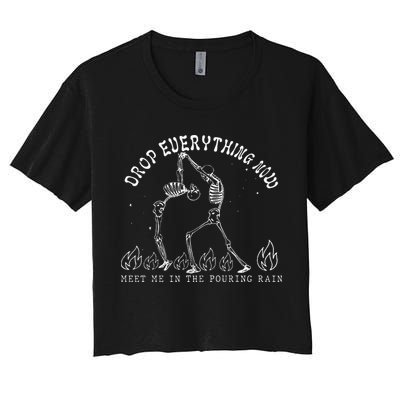Drop Everything Now Meet Me In The Pouring Rain Skeleton Crop Top
