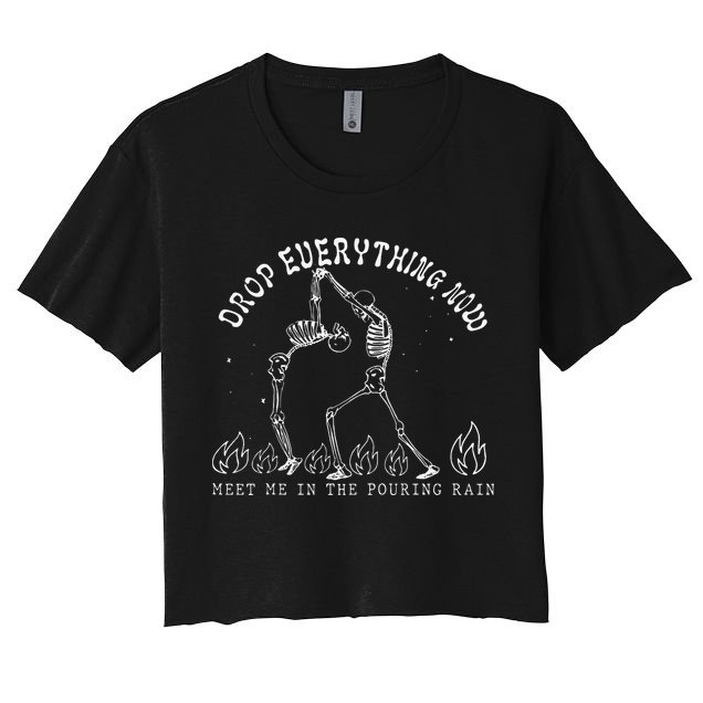 Drop Everything Now Meet Me In The Pouring Rain Skeleton Crop Top