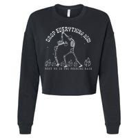 Drop Everything Now Meet Me In The Pouring Rain Skeleton Cropped Pullover Crew