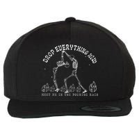 Drop Everything Now Meet Me In The Pouring Rain Skeleton Wool Snapback Cap