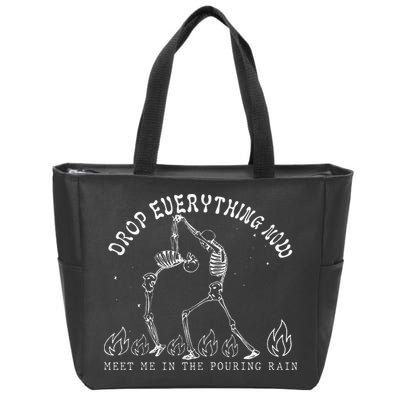 Drop Everything Now Meet Me In The Pouring Rain Skeleton Zip Tote Bag