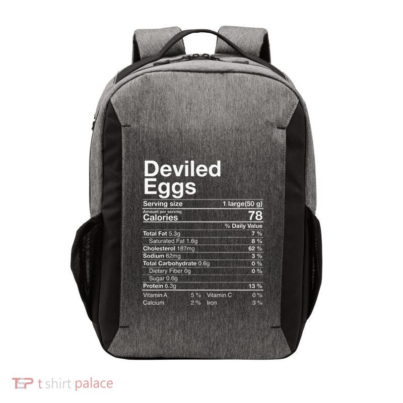 Deviled Eggs Nutrition Fact Thanksgiving Vector Backpack
