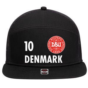 Denmark Danish Soccer No 10 DBU Logo 7 Panel Mesh Trucker Snapback Hat