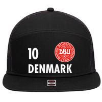Denmark Danish Soccer No 10 DBU Logo 7 Panel Mesh Trucker Snapback Hat