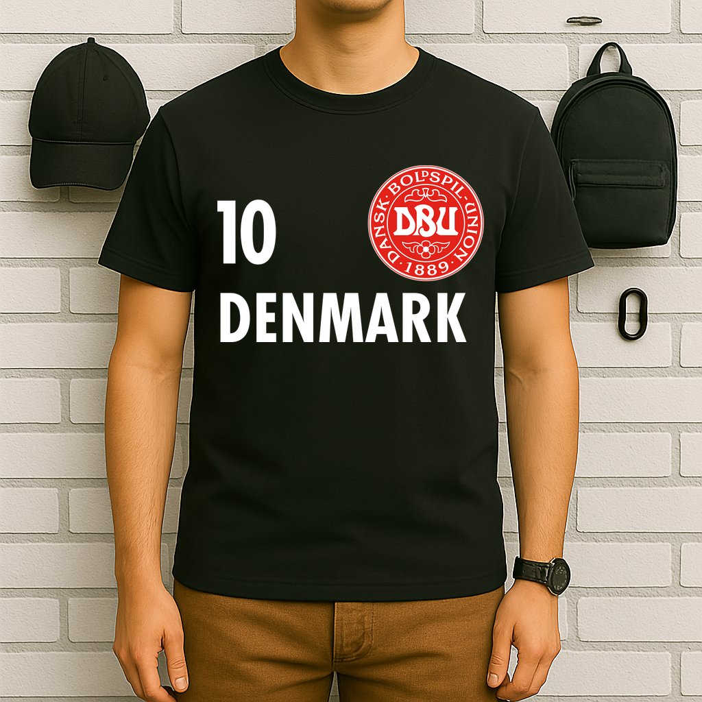Denmark Danish Soccer No 10 DBU Logo T-Shirt