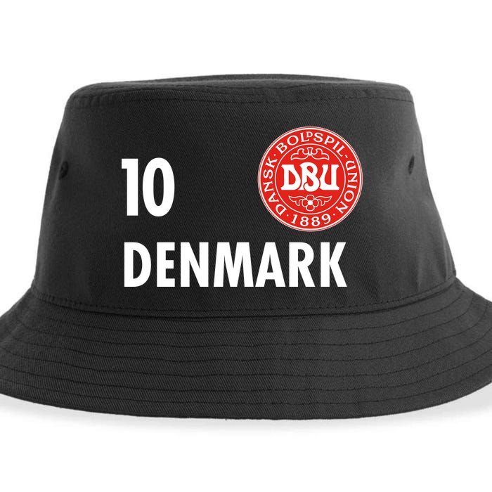 Denmark Danish Soccer No 10 DBU Logo Sustainable Bucket Hat