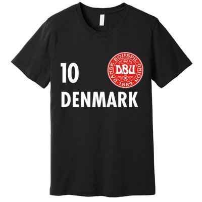 Denmark Danish Soccer No 10 DBU Logo Premium T-Shirt