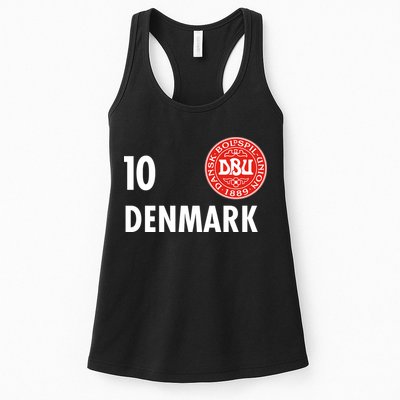 Denmark Danish Soccer No 10 DBU Logo Womens Tank Top