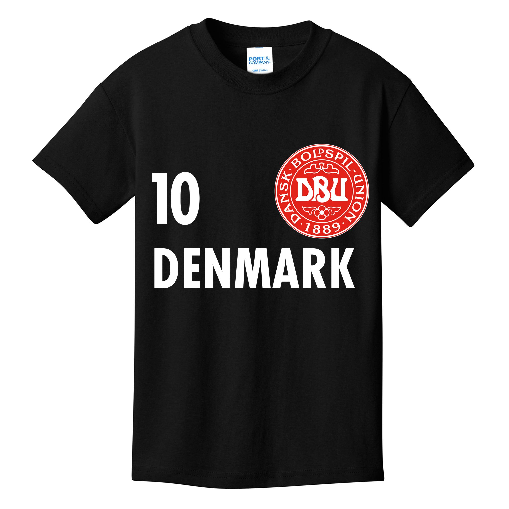 Denmark Danish Soccer No 10 DBU Logo Kids T-Shirt