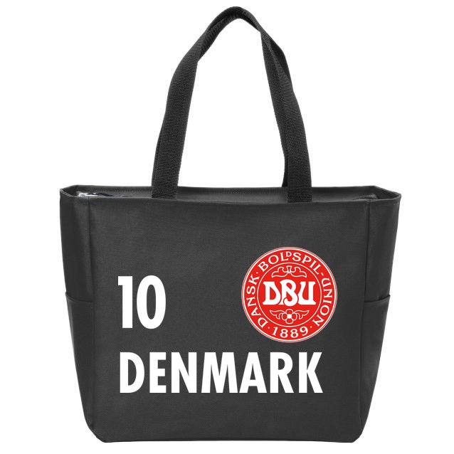 Denmark Danish Soccer No 10 DBU Logo Zip Tote Bag