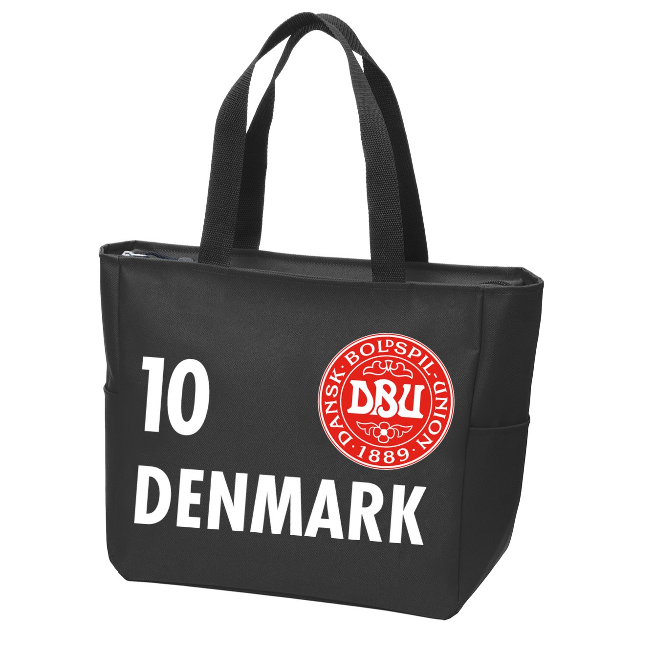 Denmark Danish Soccer No 10 DBU Logo Zip Tote Bag