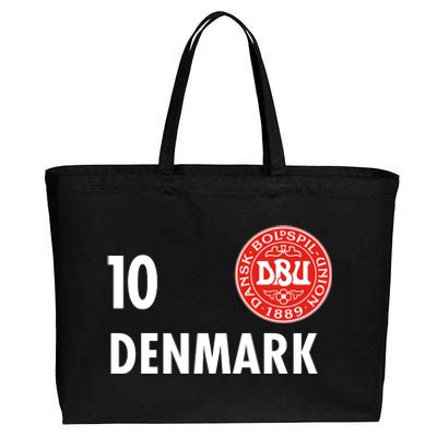 Denmark Danish Soccer No 10 DBU Logo Cotton Canvas Jumbo Tote