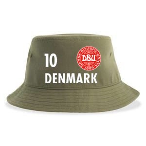 Denmark Danish Soccer No 10 DBU Logo Sustainable Bucket Hat