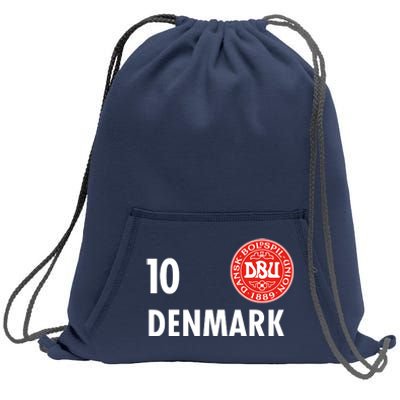 Denmark Danish Soccer No 10 DBU Logo Sweatshirt Cinch Pack Bag