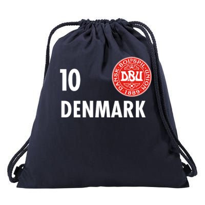 Denmark Danish Soccer No 10 DBU Logo Drawstring Bag