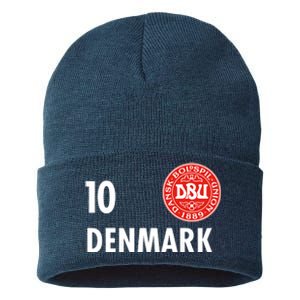 Denmark Danish Soccer No 10 DBU Logo Sustainable Knit Beanie