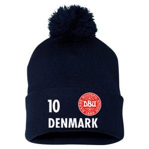 Denmark Danish Soccer No 10 DBU Logo Pom Pom 12in Knit Beanie