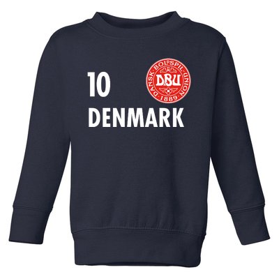 Denmark Danish Soccer No 10 DBU Logo Toddler Sweatshirt