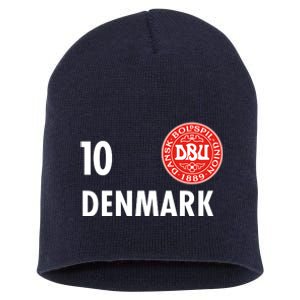 Denmark Danish Soccer No 10 DBU Logo Short Acrylic Beanie