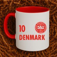 Denmark Danish Soccer No 10 DBU Logo Mug