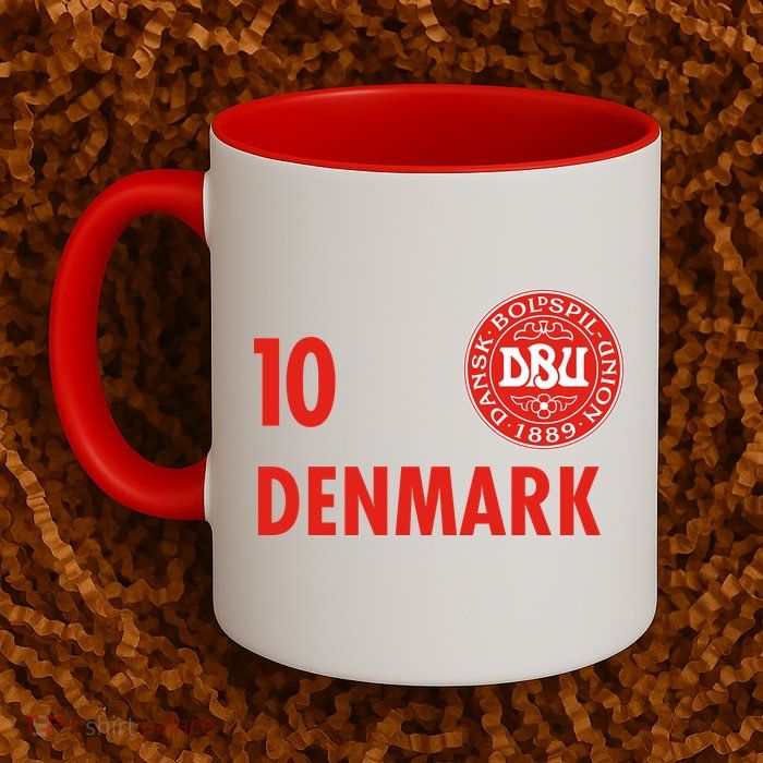 Denmark Danish Soccer No 10 DBU Logo Mug