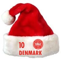 Denmark Danish Soccer No 10 DBU Logo Premium Christmas Santa Hat