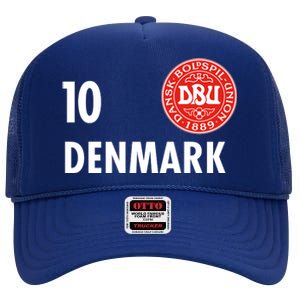 Denmark Danish Soccer No 10 DBU Logo High Crown Mesh Back Trucker Hat