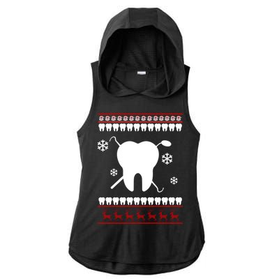 Dentist Ugly Christmas Sweater Ladies PosiCharge Tri-Blend Wicking Draft Hoodie Tank