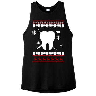 Dentist Ugly Christmas Sweater Ladies PosiCharge Tri-Blend Wicking Tank