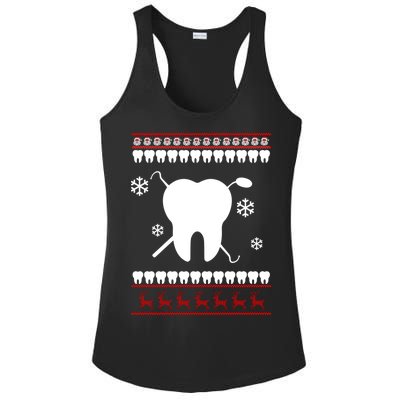 Dentist Ugly Christmas Sweater Ladies PosiCharge Competitor Racerback Tank