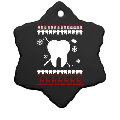 Dentist Ugly Christmas Sweater Ceramic Star Ornament