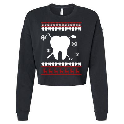 Dentist Ugly Christmas Sweater Cropped Pullover Crew