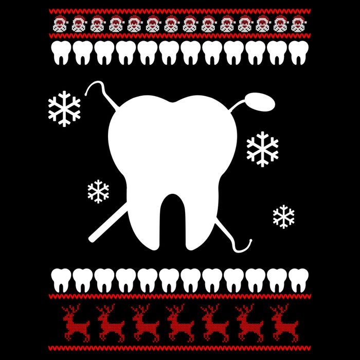 Dentist Ugly Christmas Sweater Wool Snapback Cap